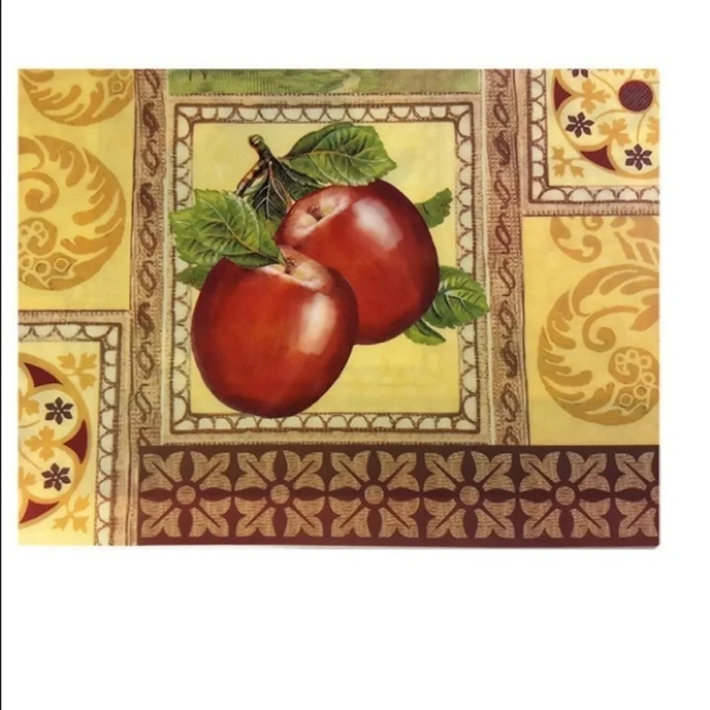 Modern Farmhouse Rustic Apple Placemats Rustic Shabby Chic 4 Piece Set New